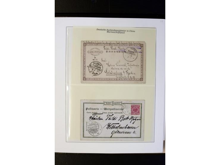 1898/1912, interessante Sammlung "Marineschiffspost in China und Kiautschou" mit über 50 Briefen und Karten, dabei u.a. frühe