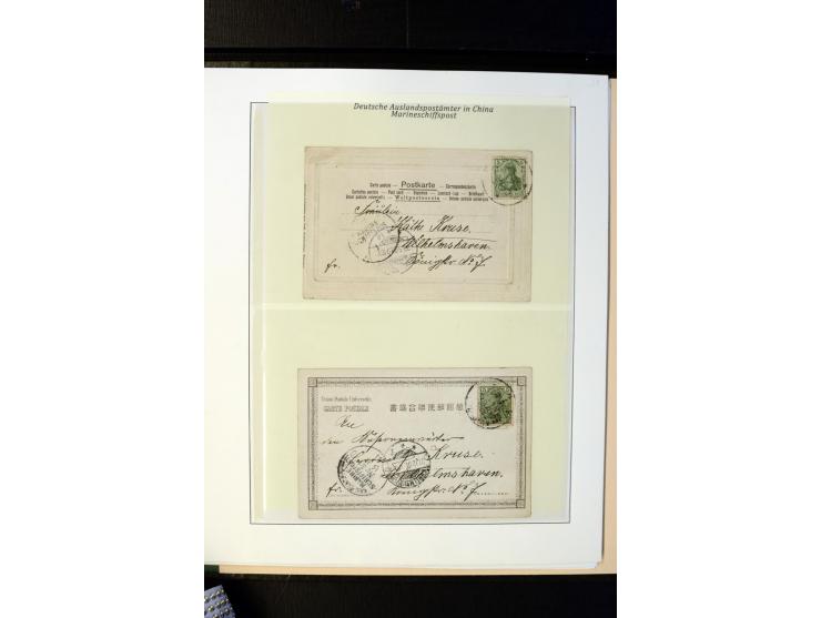 1898/1912, interessante Sammlung "Marineschiffspost in China und Kiautschou" mit über 50 Briefen und Karten, dabei u.a. frühe