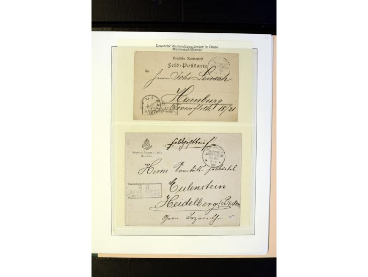 1898/1912, interessante Sammlung "Marineschiffspost in China und Kiautschou" mit über 50 Briefen und Karten, dabei u.a. frühe