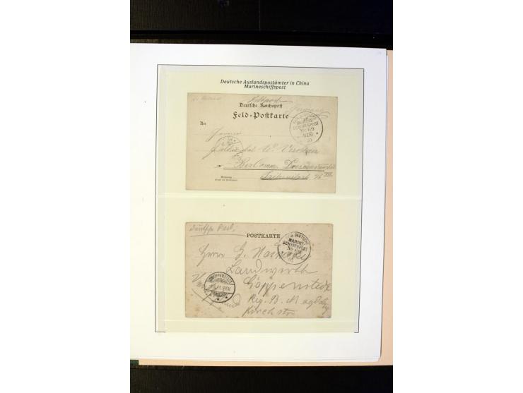 1898/1912, interessante Sammlung "Marineschiffspost in China und Kiautschou" mit über 50 Briefen und Karten, dabei u.a. frühe