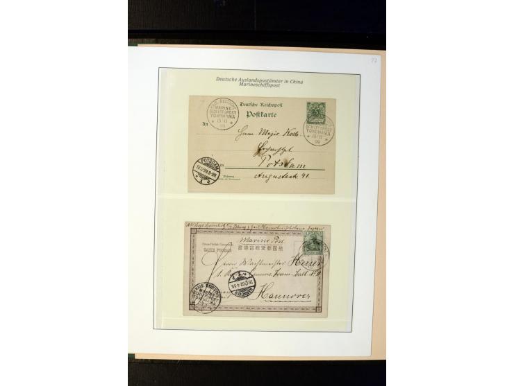 1898/1912, interessante Sammlung "Marineschiffspost in China und Kiautschou" mit über 50 Briefen und Karten, dabei u.a. frühe