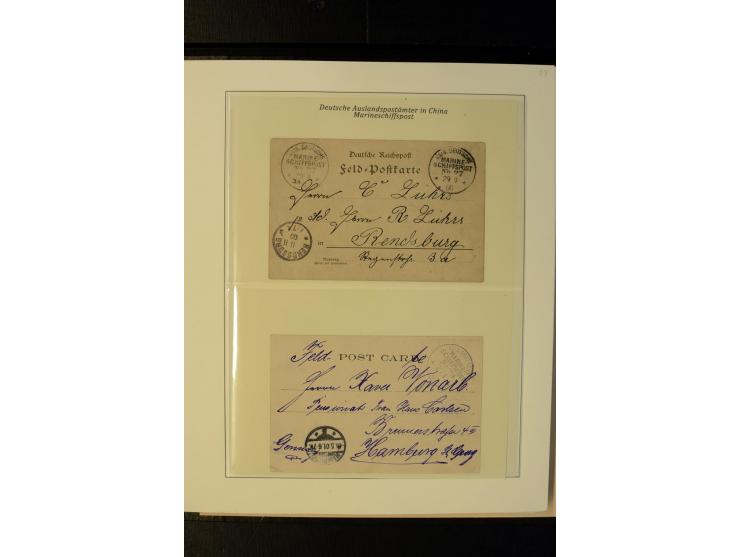 1898/1912, interessante Sammlung "Marineschiffspost in China und Kiautschou" mit über 50 Briefen und Karten, dabei u.a. frühe