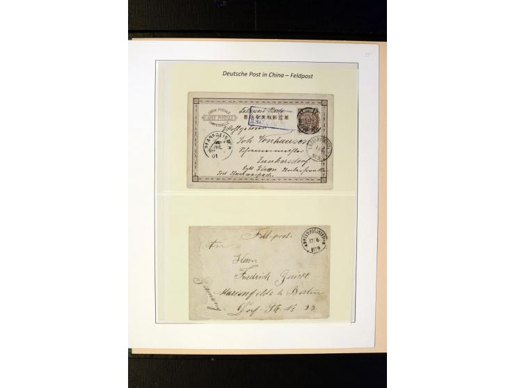 1900/1902, interessante Sammlung "Feldpost" mit ca. 50 Briefen und Karten, dabei verschiedene Stempel mit besseren, interessa