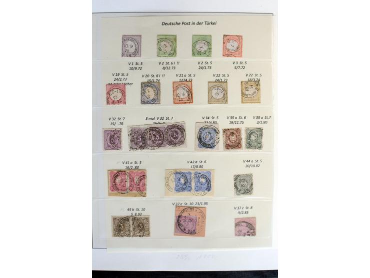 1872/1908, kleine Sammlung ab V1 mit 16 losen Marken, 5 Briefstücken und 4 Briefen inkl. Germania-Miläufer aus 1908, dabei be