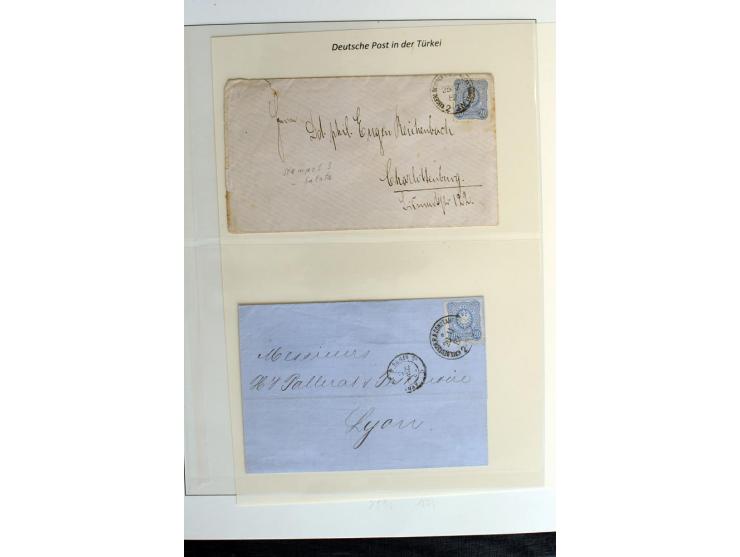 1872/1908, kleine Sammlung ab V1 mit 16 losen Marken, 5 Briefstücken und 4 Briefen inkl. Germania-Miläufer aus 1908, dabei be