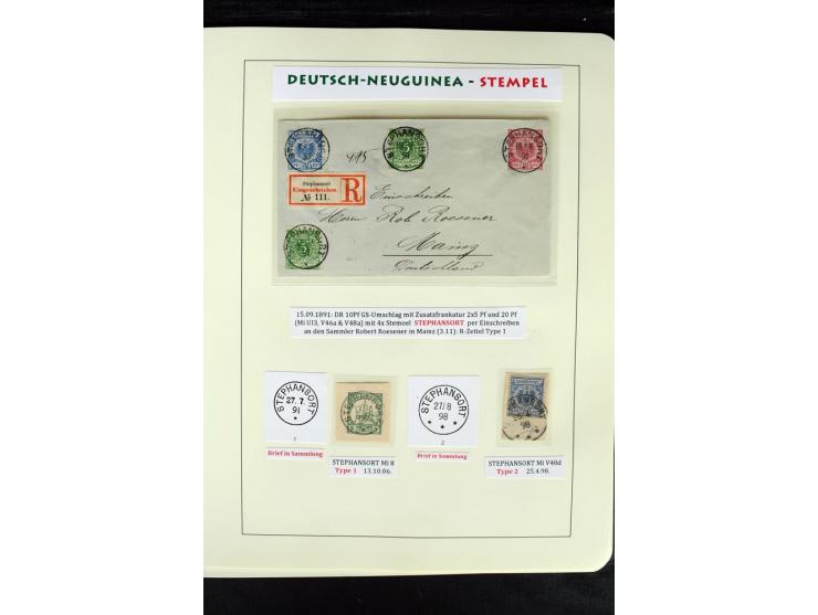 1888/1914, interessante Stempel-Sammlung mit 8 losen Marken, 14 Briefstücken und 8 Belegen, dabei u.a. Deulon auf Briefstück,