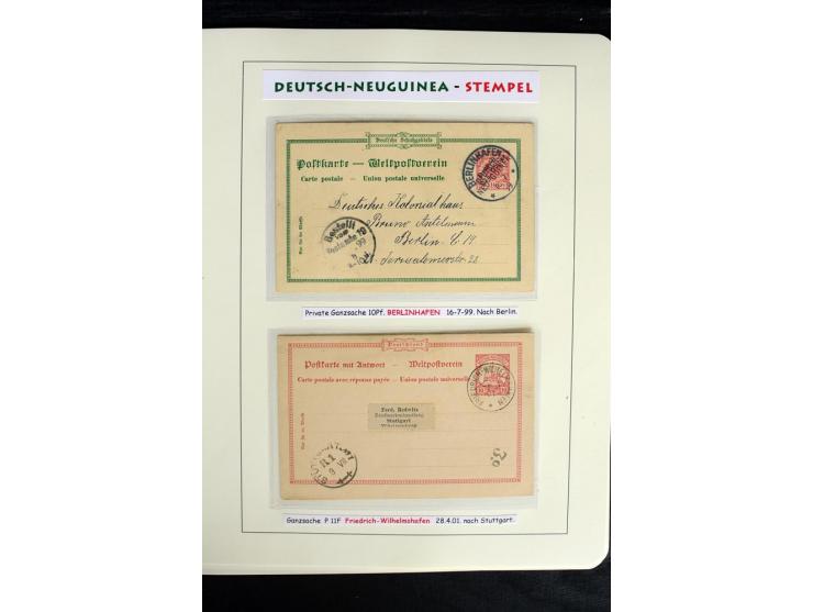 1888/1914, interessante Stempel-Sammlung mit 8 losen Marken, 14 Briefstücken und 8 Belegen, dabei u.a. Deulon auf Briefstück,