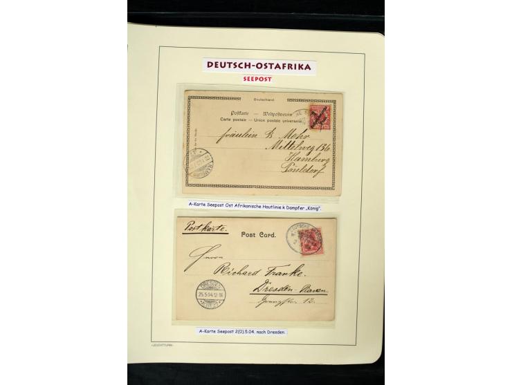 1891/1914, Stempelsammlung von Amani bis Wuguri inkl. Bahn- und Schiffstpost auf ca. 40 losen Marken, 120 Briefstücken und üb