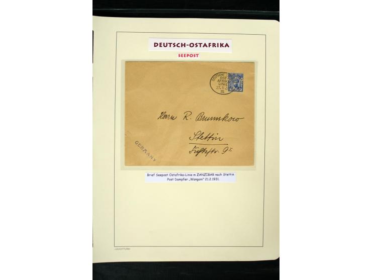 1891/1914, Stempelsammlung von Amani bis Wuguri inkl. Bahn- und Schiffstpost auf ca. 40 losen Marken, 120 Briefstücken und üb