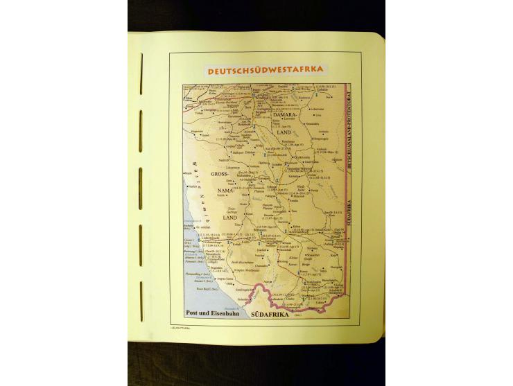 1891/1914, umfangreiche Sammlung von Abbabis bis Windhuk inkl. den Bahn- und Feldpoststempeln auf losen Marken, schönen Brief