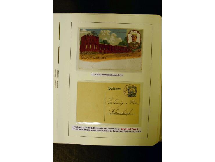 1891/1914, umfangreiche Sammlung von Abbabis bis Windhuk inkl. den Bahn- und Feldpoststempeln auf losen Marken, schönen Brief