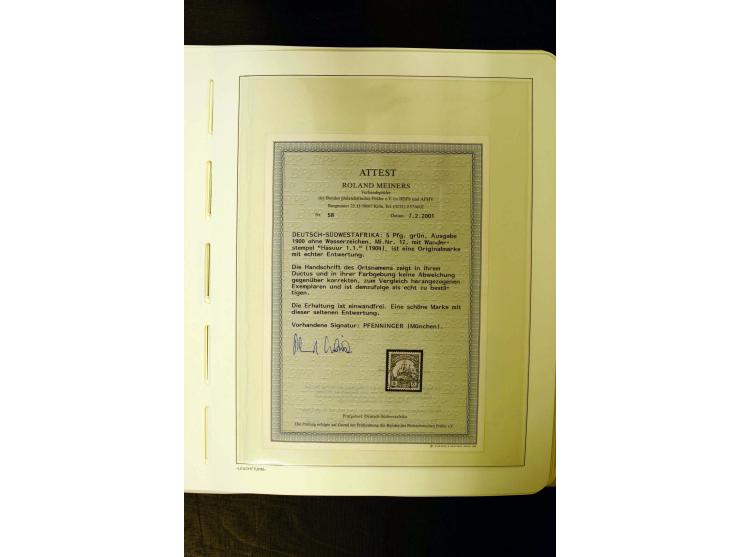 1891/1914, umfangreiche Sammlung von Abbabis bis Windhuk inkl. den Bahn- und Feldpoststempeln auf losen Marken, schönen Brief