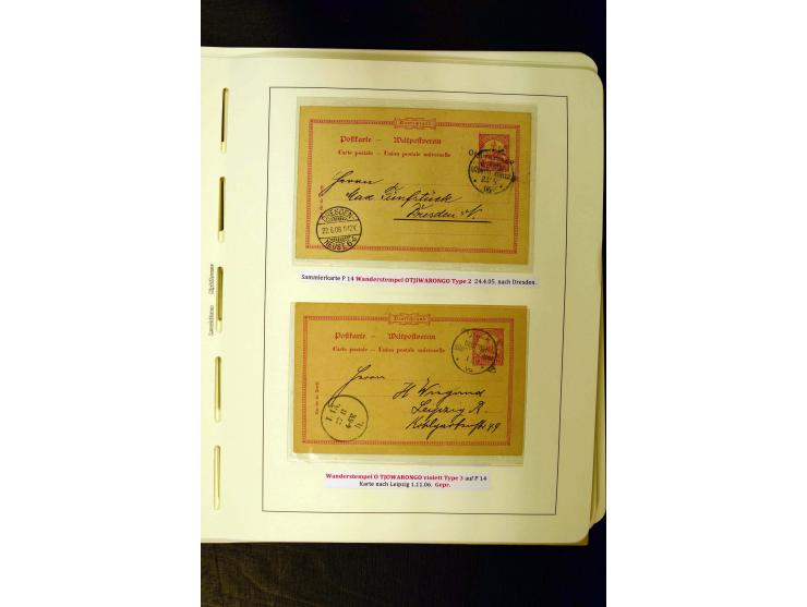 1891/1914, umfangreiche Sammlung von Abbabis bis Windhuk inkl. den Bahn- und Feldpoststempeln auf losen Marken, schönen Brief