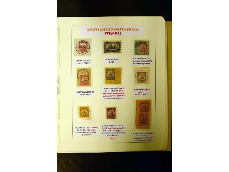 1891/1914, umfangreiche Sammlung von Abbabis bis Windhuk inkl. den Bahn- und Feldpoststempeln auf losen Marken, schönen Brief
