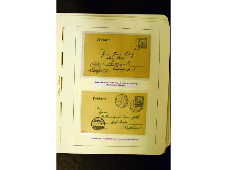 1891/1914, umfangreiche Sammlung von Abbabis bis Windhuk inkl. den Bahn- und Feldpoststempeln auf losen Marken, schönen Brief
