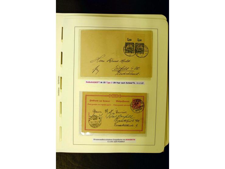 1891/1914, umfangreiche Sammlung von Abbabis bis Windhuk inkl. den Bahn- und Feldpoststempeln auf losen Marken, schönen Brief
