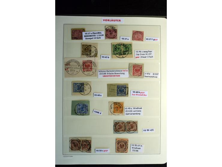 1896/1901, Sammlung mit 29 Marken inkl. Mitläufer, dabei Briefstücke, verschiedene Stempel, Paare und Farben mit besseren, u.