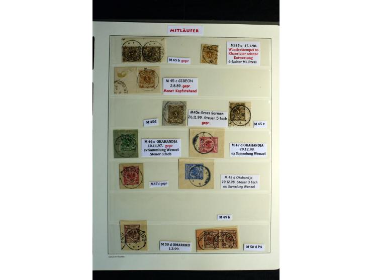 1896/1901, Sammlung mit 29 Marken inkl. Mitläufer, dabei Briefstücke, verschiedene Stempel, Paare und Farben mit besseren, u.