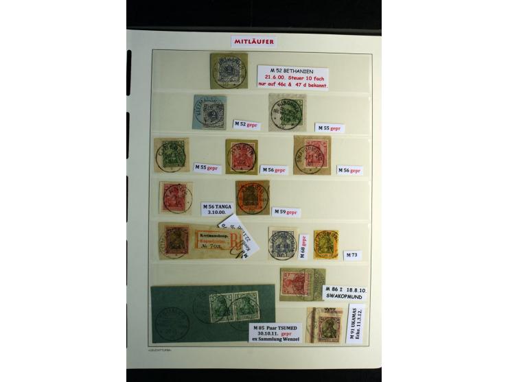 1896/1901, Sammlung mit 29 Marken inkl. Mitläufer, dabei Briefstücke, verschiedene Stempel, Paare und Farben mit besseren, u.
