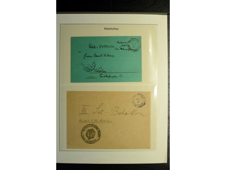 1898/1912, Sammlung mit ca. 35 Briefen und Karten, dabei bessere Frankaturen, Stempel, R-Briefe und Feldpost vom Boxer-Aufsta