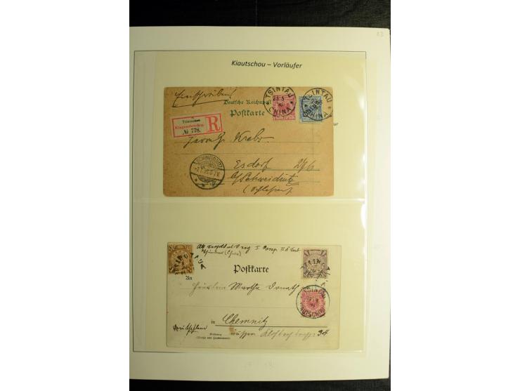 1898/1912, Sammlung mit ca. 35 Briefen und Karten, dabei bessere Frankaturen, Stempel, R-Briefe und Feldpost vom Boxer-Aufsta