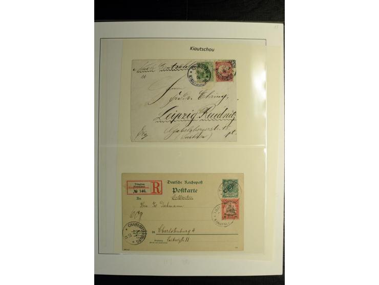 1898/1912, Sammlung mit ca. 35 Briefen und Karten, dabei bessere Frankaturen, Stempel, R-Briefe und Feldpost vom Boxer-Aufsta