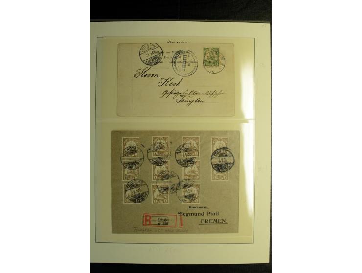 1898/1912, Sammlung mit ca. 35 Briefen und Karten, dabei bessere Frankaturen, Stempel, R-Briefe und Feldpost vom Boxer-Aufsta