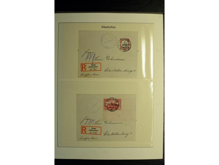 1898/1912, Sammlung mit ca. 35 Briefen und Karten, dabei bessere Frankaturen, Stempel, R-Briefe und Feldpost vom Boxer-Aufsta