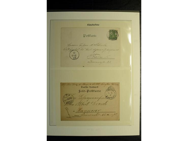 1898/1912, Sammlung mit ca. 35 Briefen und Karten, dabei bessere Frankaturen, Stempel, R-Briefe und Feldpost vom Boxer-Aufsta
