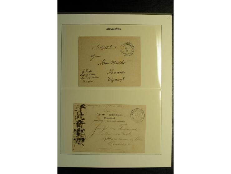 1898/1912, Sammlung mit ca. 35 Briefen und Karten, dabei bessere Frankaturen, Stempel, R-Briefe und Feldpost vom Boxer-Aufsta