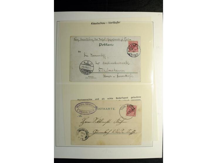 1898/1912, Sammlung mit ca. 35 Briefen und Karten, dabei bessere Frankaturen, Stempel, R-Briefe und Feldpost vom Boxer-Aufsta