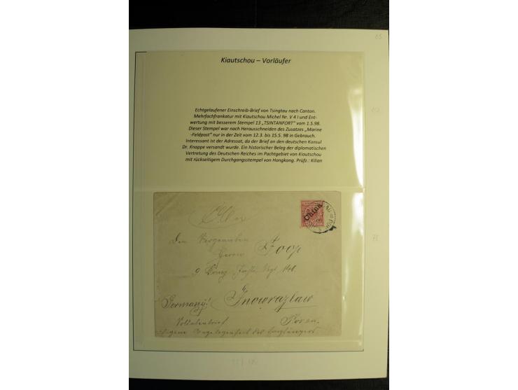 1898/1912, Sammlung mit ca. 35 Briefen und Karten, dabei bessere Frankaturen, Stempel, R-Briefe und Feldpost vom Boxer-Aufsta