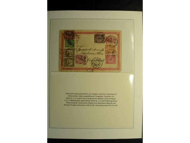 1898/1912, Sammlung mit ca. 35 Briefen und Karten, dabei bessere Frankaturen, Stempel, R-Briefe und Feldpost vom Boxer-Aufsta