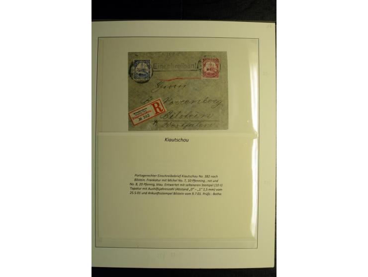 1898/1912, Sammlung mit ca. 35 Briefen und Karten, dabei bessere Frankaturen, Stempel, R-Briefe und Feldpost vom Boxer-Aufsta