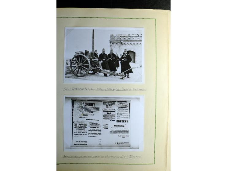 1914/1919, Sammlung mit über 50 Briefen und Karten auf Albenblättern mit Beschriftung, dabei bessere Lager (u.a. Asakusa und 