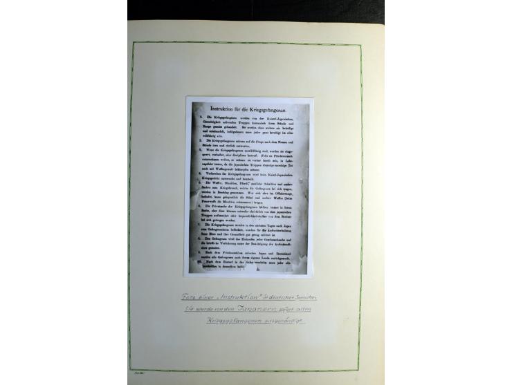 1914/1919, Sammlung mit über 50 Briefen und Karten auf Albenblättern mit Beschriftung, dabei bessere Lager (u.a. Asakusa und 