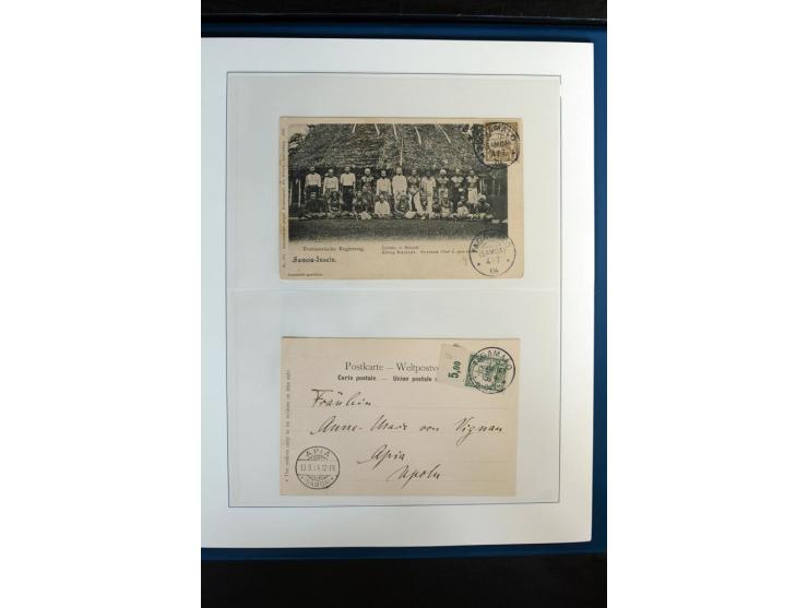 1900/1914, Apia bis Salevalu, umfangreiche Stempelsammlung mit sehr vielen Briefstücken und 38 Briefen, Karten und Ganzsachen