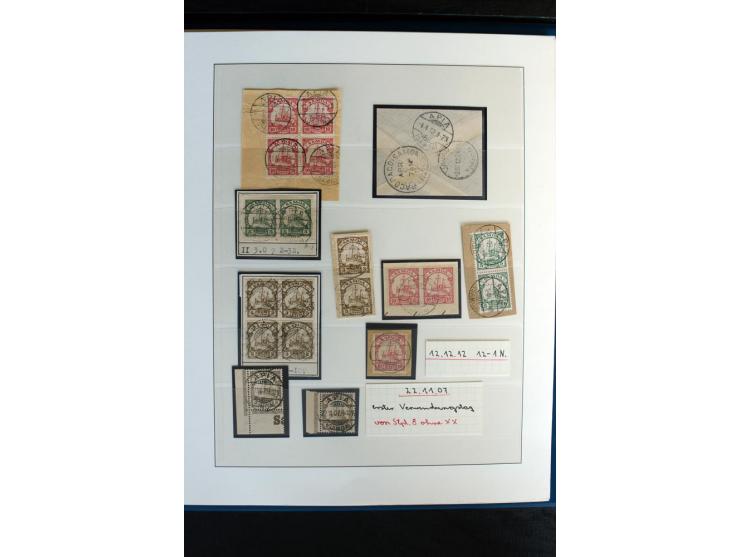 1900/1914, Apia bis Salevalu, umfangreiche Stempelsammlung mit sehr vielen Briefstücken und 38 Briefen, Karten und Ganzsachen