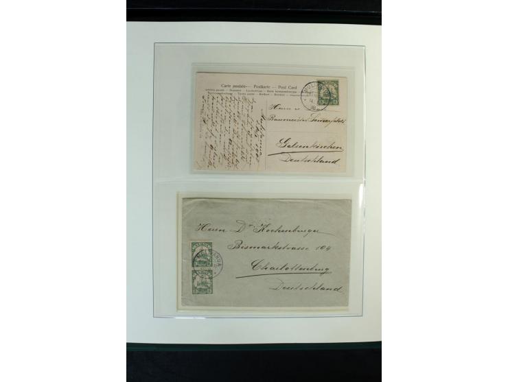 1900/1914, Apia bis Salevalu, umfangreiche Stempelsammlung mit sehr vielen Briefstücken und 38 Briefen, Karten und Ganzsachen