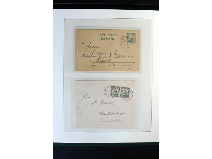 1900/1914, Apia bis Salevalu, umfangreiche Stempelsammlung mit sehr vielen Briefstücken und 38 Briefen, Karten und Ganzsachen