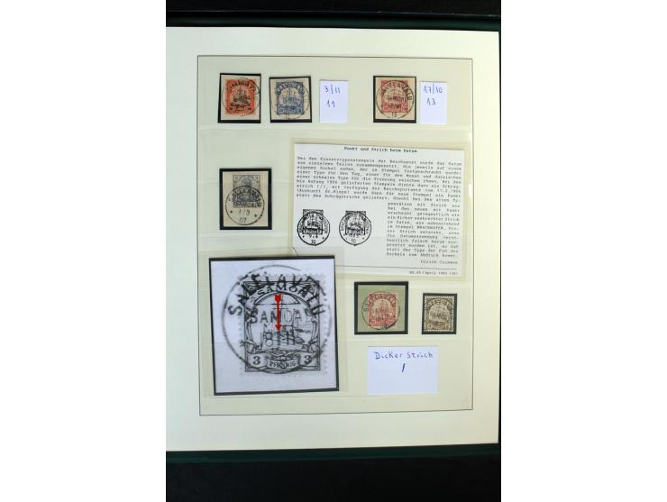 1900/1914, Apia bis Salevalu, umfangreiche Stempelsammlung mit sehr vielen Briefstücken und 38 Briefen, Karten und Ganzsachen