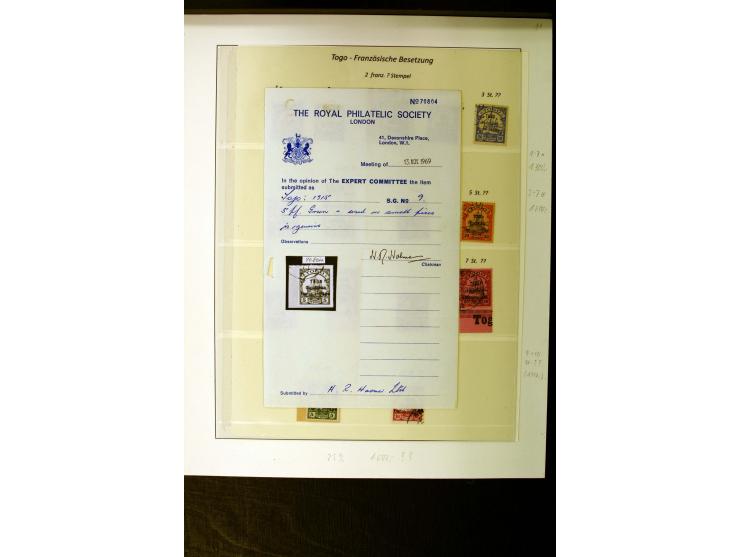 1914/1915, interessante ungebrauchte und gestempelte Sammlung inkl. Frz. Besetzung mit 32 Marken, bis auf ein Wert alle signi