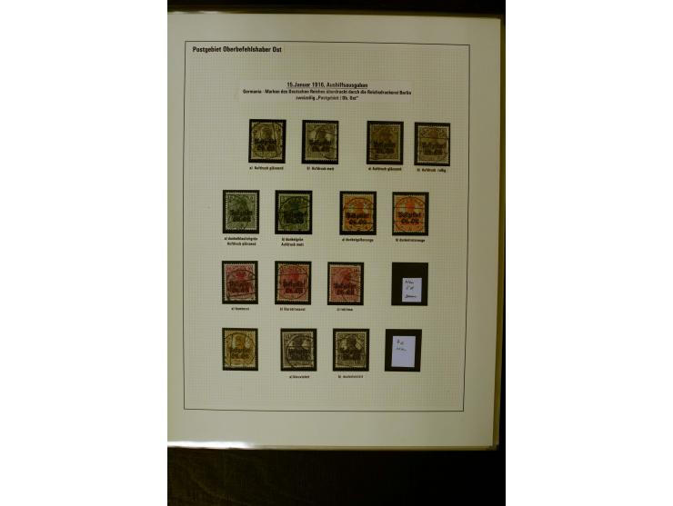 1914/18, gestempelte Sammlung mit u.a. Belgien Mi.-Nr. 20bI, 24IAPFI, 24IB, Etappe West Mi.-Nr. 3b, 11IIF, Ober-Ost 12A, Biel