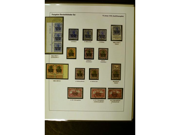 1914/18, gestempelte Sammlung mit u.a. Belgien Mi.-Nr. 20bI, 24IAPFI, 24IB, Etappe West Mi.-Nr. 3b, 11IIF, Ober-Ost 12A, Biel