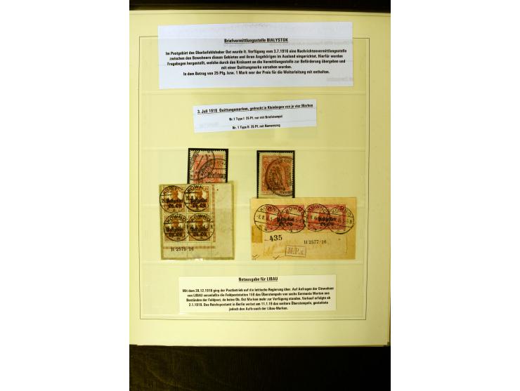 1914/18, gestempelte Sammlung mit u.a. Belgien Mi.-Nr. 20bI, 24IAPFI, 24IB, Etappe West Mi.-Nr. 3b, 11IIF, Ober-Ost 12A, Biel