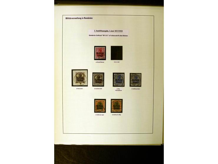 1914/18, gestempelte Sammlung mit u.a. Belgien Mi.-Nr. 20bI, 24IAPFI, 24IB, Etappe West Mi.-Nr. 3b, 11IIF, Ober-Ost 12A, Biel