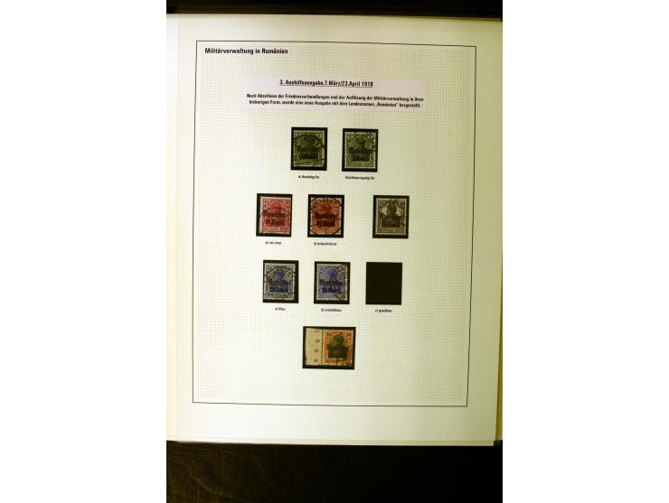 1914/18, gestempelte Sammlung mit u.a. Belgien Mi.-Nr. 20bI, 24IAPFI, 24IB, Etappe West Mi.-Nr. 3b, 11IIF, Ober-Ost 12A, Biel