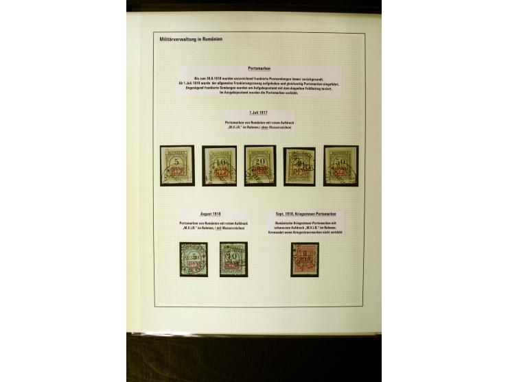 1914/18, gestempelte Sammlung mit u.a. Belgien Mi.-Nr. 20bI, 24IAPFI, 24IB, Etappe West Mi.-Nr. 3b, 11IIF, Ober-Ost 12A, Biel