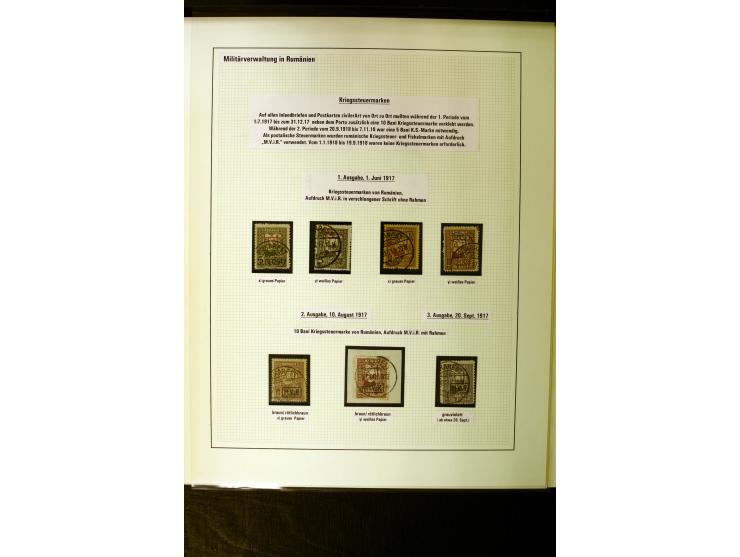 1914/18, gestempelte Sammlung mit u.a. Belgien Mi.-Nr. 20bI, 24IAPFI, 24IB, Etappe West Mi.-Nr. 3b, 11IIF, Ober-Ost 12A, Biel