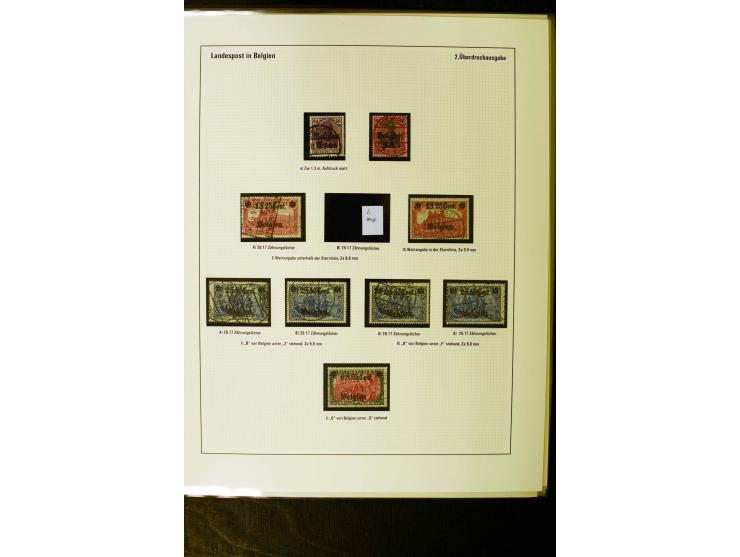 1914/18, gestempelte Sammlung mit u.a. Belgien Mi.-Nr. 20bI, 24IAPFI, 24IB, Etappe West Mi.-Nr. 3b, 11IIF, Ober-Ost 12A, Biel